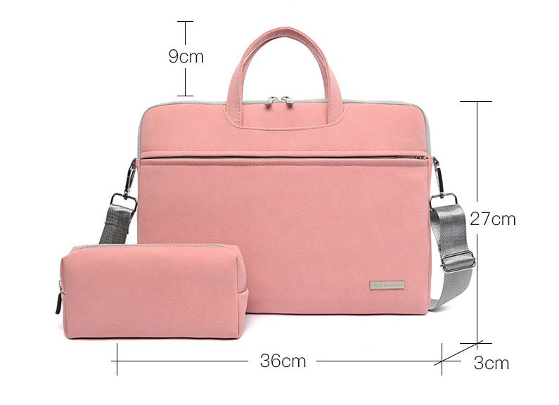 Bolso de cuero PU para mujer, funda para portátil, maletín para Macbook Air de 13,3, 14, 15,6 pulgadas, bolsos de mano para hombre, bandolera, bolso para ratón