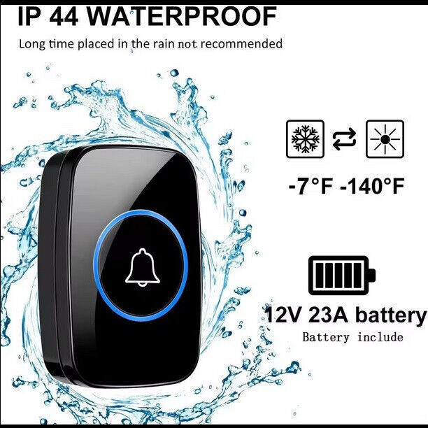 Style A Wireless Doorbell | 58 Ringtones | IP55 Waterproof