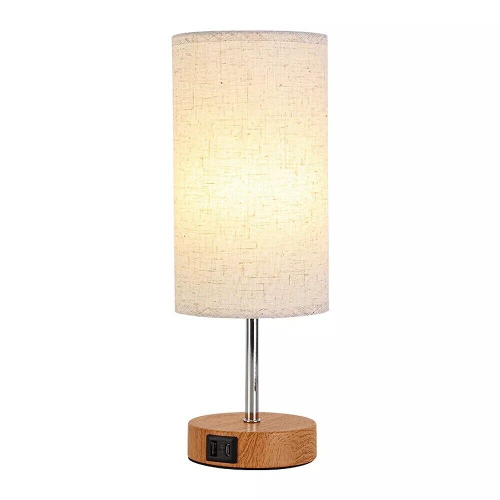 Touch Control Bedside Lamps, 3-Way Dimmable Table Lamp With USB Charging Ports