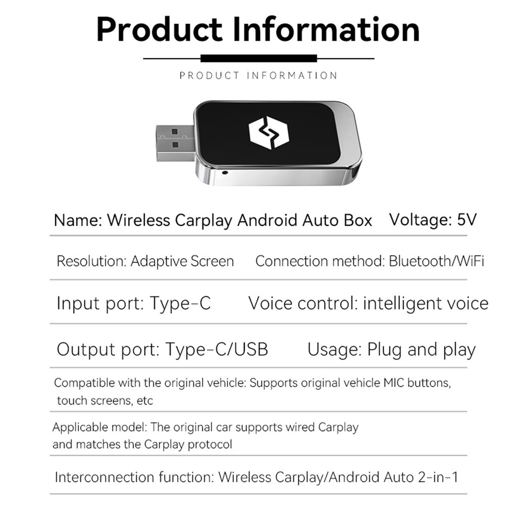 NEW USB Wireless CarPlay Adapter For Wireless Dongle Plug Play