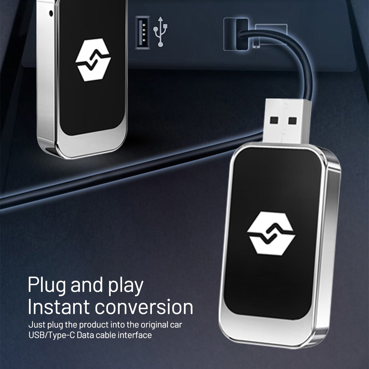 NEW USB Wireless CarPlay Adapter For Wireless Dongle Plug Play